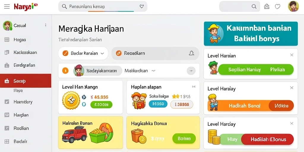 Fitur pencapaian yang memotivasi pemain.